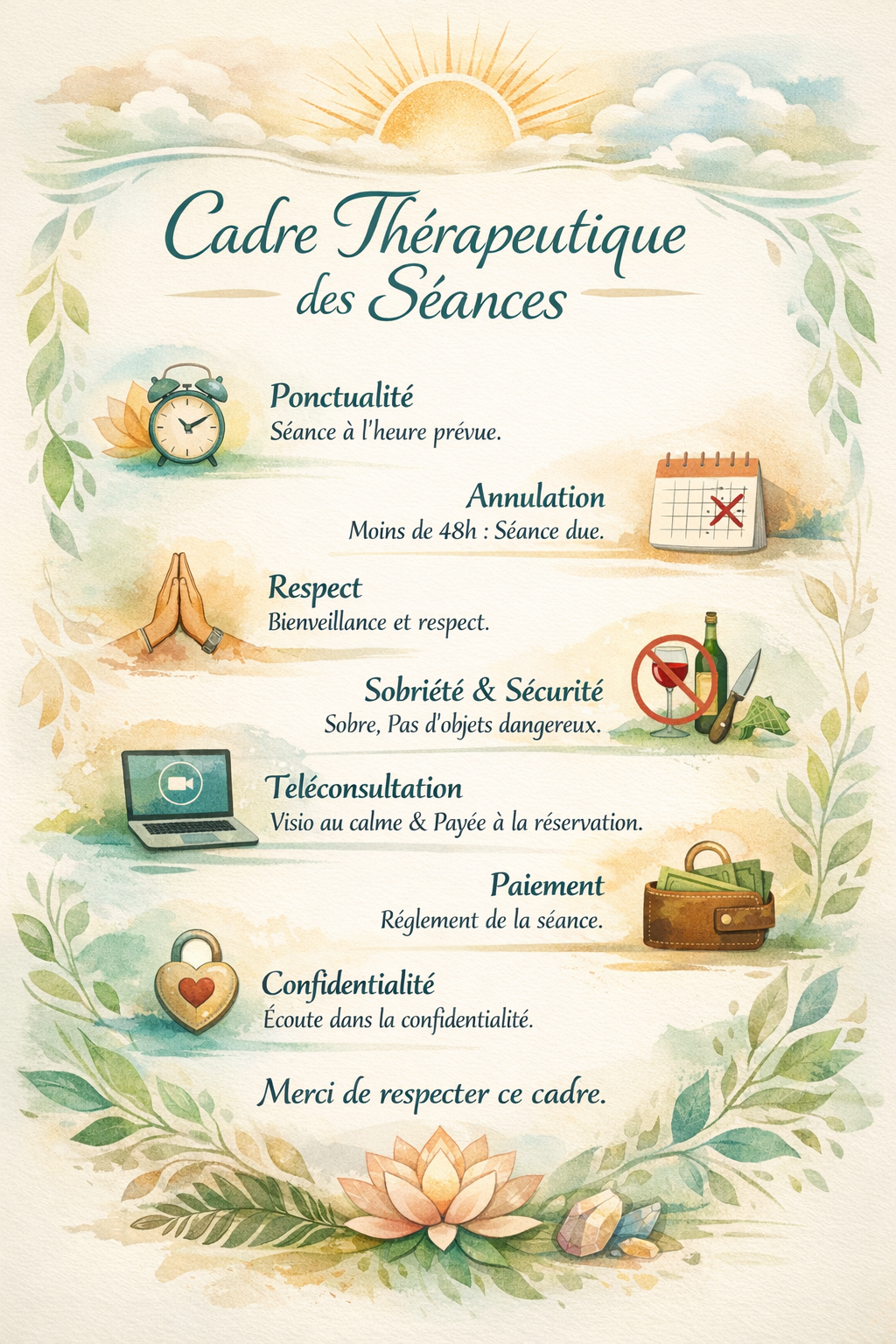 Cadre thérapeutique Cadre thérapeutique